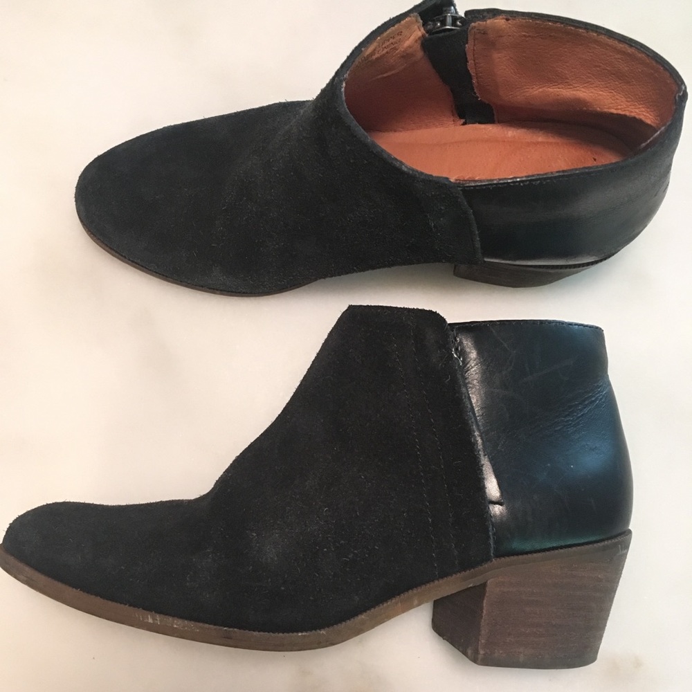 Madewell Cait Black Leather/Suede Boots - Picture 2 of 8